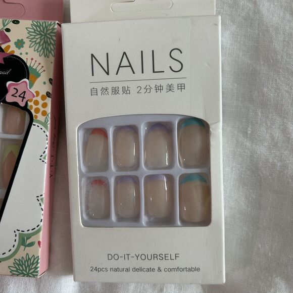 New Press on Assorted Nails Lot Square, Almond, Round - Picture 4 of 8